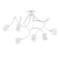 Octopus Ceiling Light 6Lt in White or Multicolour
