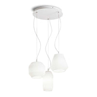 origami Pendant Light 3Lt in White