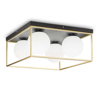 Lingotto Ceiling Light 4Lt in Black/Brass