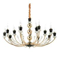 Vanity Chandelier 15Lt in Matt Black and Gold