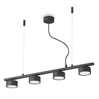 Minor Linear Pendant Light 4Lt in Black