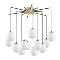 Rhapsody 12Lt Pendant Light in Matt Black and Satin Brass