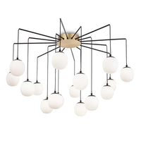 Rhapsody 16Lt Pendant Light in Matt Black and Satin Brass