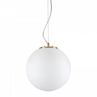 Grape Small Pendant Light in Satin Brass/White
