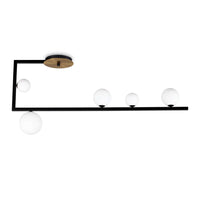 Birds Ceiling Light 5Lt Matt Black/Satin Brass