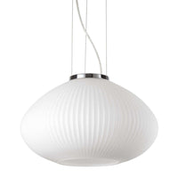 Plisse' Pendant Light ø350mm in Chrome or Satin Brass