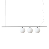Perline 3Lt Pendant Light in Matt Black or Satin Brass