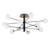 Cosmopolitan Ceiling Light 12Lt in White or Black/Satin Brass