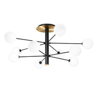 Cosmopolitan Ceiling Light 10Lt in White or Black/Satin Brass