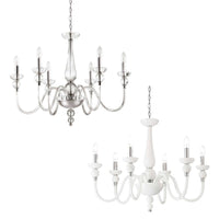 Doge Chandelier 6Lt in Clear or White