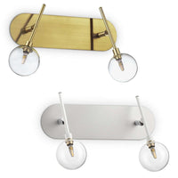 Maracas Indoor Wall Light 2Lt in Brass, White