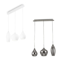 Soft Pendant Light 3Lt in White or Smoky Grey