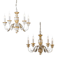 Firenze Pendant Light 5Lt in White, Gold
