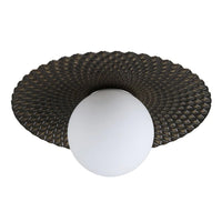 Mila Elegant Iron Ceiling/Wall Light - Gold Black, Yellow Black, 1 Light PL0296