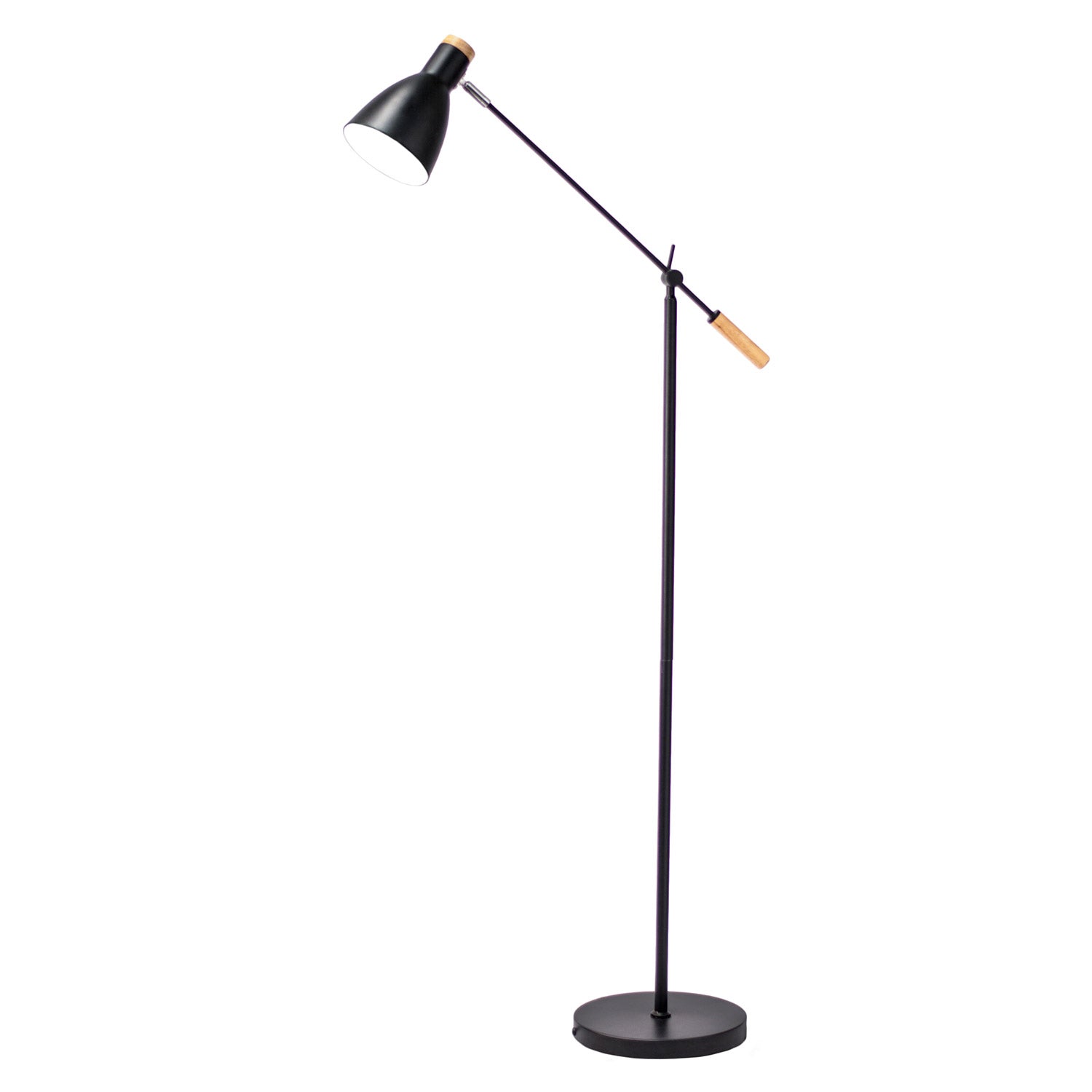 Elena Sleek Scandinavian Metal Floor Lamp - Black or White, Adjustable, 1400mm High, PL0013