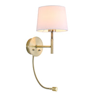 Gianna Modern LED Iron Indoor Wall Light - Antique Brass and Satin Chrome, 2 Lights, PL0222