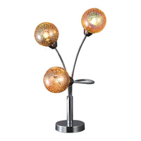Ella Futuristic Sphere, Metal Table Lamp - Chrome, Glass Shade, 480mm High, PL0238