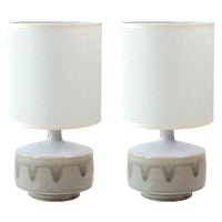 Everly Charming Mint, Ceramic Table Lamp (Set of 2) - Mint, Linen Shade, 290mm High, PL0181