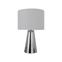 Maya Sleek Metal Touch Table Lamp - Chrome, White Linen Shade, 380mm High, PL0144