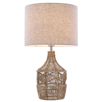 Chloe organic Rope Table Lamp Natural Linen Shade, 410mm High, PL0139