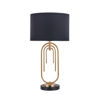Melody Table Lamp - Gold Base, Fabric Shade, 560mm High, PL0057