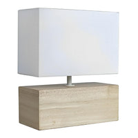 Ariana Refined, Rubberwood Table Lamp - Light Timber, Fabric Shade, 300mm High, PL0220