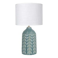 Ellie Vibrant Ceramic Table Lamp - Blue, Green or Yellow Base, White Linen Shade, 420mm High, PL0193