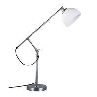 Zoe Sleek Adjustable Iron Table Lamp - Chrome, Glass Shade, 760mm High, PL0321