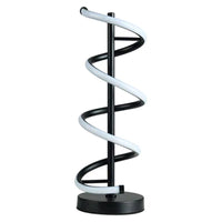 Ava Luxurious Spiral LED Table Lamp - Black, Chrome, 450mm High, PL0272