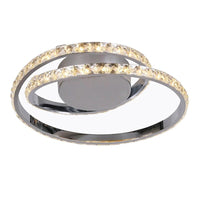 Sophia Radiant LED Metal + Crystal Ceiling Light - Chrome, Dimmable, 1200 Lumens PL0227