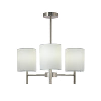 Bailey Classic Metal and Fabric Ceiling Light - Antique Brass, Satin Chrome, 5 Lights PL0097