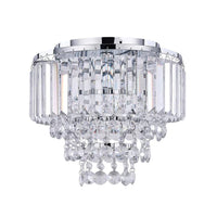 Everly Artistic Metal and Crystal Ceiling Light - Chrome, Gold, 3 Lights PL0218