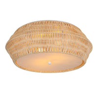 Hazel Rustic Rattan Ceiling Light - Natural, 1 Light PL0270
