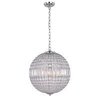 Hannah Chic Glass, Crystal Pendant Light - Matt Chrome, PL0170
