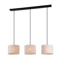 Ariana Fabric 3 Light Pendant - Black, 3 Lights, PL0320