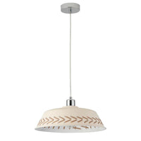 Piper Serene Iron and Leather Pendant Light - Cream, Grey, White, PL0334