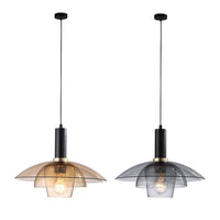 Evelyn Futuristic Cascade Glass Pendant Light - Amber or Grey, PL0241