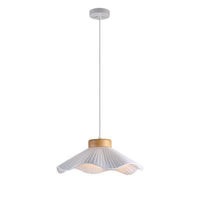 Gabriella Fabric and Timber Pendant Light - White, PL0331