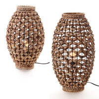 Brianna Serene, Metal and Water Hyacinth Table Lamp - Black and Natural, 355mm, 515mm High, PL0253