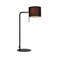 Kennedy Sleek Table Lamp - Black or White, Fabric Shade, 500mm High, PL0187