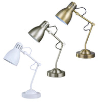 Nevaeh Classic Elegance, Metal Table Lamp - Antique Brass, Satin Chrome, White, 380mm High, PL0176