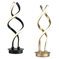 Emma Sleek Swirl, Iron and Aluminium Table Lamp - Black, Gold, 370mm High, PL0273