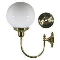 Luke Indoor Wall Light Brass with Sphere Opal Glass