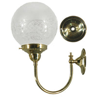 Luke Indoor Wall Light in Brass w/ 6" Sheffield Glass