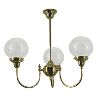 Luke 3Lt Pendant Light in Brass w/ 6" Sheffield Glass