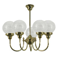Luke 5Lt Pendant Light in Brass w/ 6" Sheffield Glass