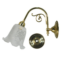 Victoriana Indoor Wall Light Brass with 5008 Frost Etched Glass