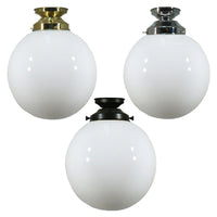 Sphere 10" DIY Batten Fix in Brass, Chrome, Patina Black with Opal Glass