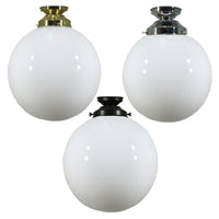 Sphere 12" DIY Batten Fix in Brass, Chrome, Patina Black with Opal Glass