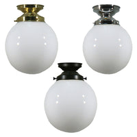 Sphere 6" DIY Batten Fix in Brass, Chrome, Patina Black with Opal Glass